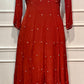 Saffron Glow Chinon Embroidered Anarkali Suit Set (RT1282)