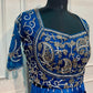 Royal Sapphire Blue Embroidered Satin Lehenga Set with Draped Dupatta (RT1296)