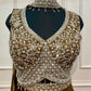 Regal Chocolate Bronze Floral Embroidered Metallic Lehenga Choli Set with Sheer Dupatta (RT1287)
