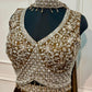Regal Chocolate Bronze Floral Embroidered Metallic Lehenga Choli Set with Sheer Dupatta (RT1287)