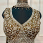 Regal Chocolate Bronze Floral Embroidered Metallic Lehenga Choli Set with Sheer Dupatta (RT1287)