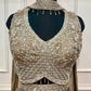 Opulent Antique Gold Floral Embroidered Jacquard Lehenga Choli Set with Designer Dupatta (RT1286)