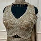 Opulent Antique Gold Floral Embroidered Jacquard Lehenga Choli Set with Designer Dupatta (RT1286)