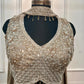 Opulent Antique Gold Floral Embroidered Jacquard Lehenga Choli Set with Designer Dupatta (RT1286)