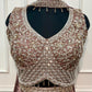 Majestic Dusty Mauve Metallic Embroidered Lehenga Choli Set with Organza-Style Dupatta (RT1285)