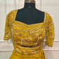 Regal Golden Mustard Embroidered Satin Lehenga Set with Draped Dupatta (RT1299)