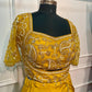 Regal Golden Mustard Embroidered Satin Lehenga Set with Draped Dupatta (RT1299)