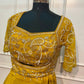 Regal Golden Mustard Embroidered Satin Lehenga Set with Draped Dupatta (RT1299)