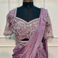 Enchanting Lavender Lilac Embroidered Satin Lehenga Set with Draped Dupatta (RT1300)