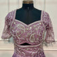 Enchanting Lavender Lilac Embroidered Satin Lehenga Set with Draped Dupatta (RT1300)