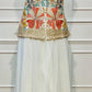 Ivory Bloom Georgette Embroidered Palazzo Set (RT1293)