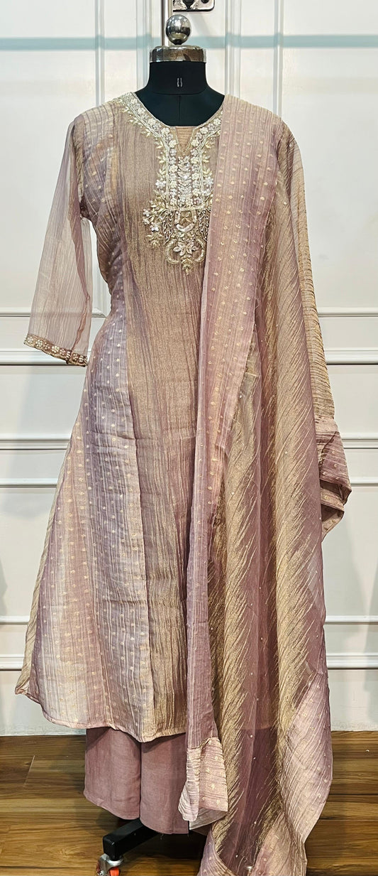 Mauve Elegance Premium Salsa A-Line Suit Set (RT1295)