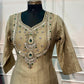 Olive Champagne Royale Embroidered Salsa Palazzo Suit Set (RT1308)