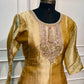 Golden Glow Embroidered Salsa Kurta Set with Striped Dupatta (RT1310)