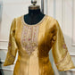 Golden Glow Embroidered Salsa Kurta Set with Striped Dupatta (RT1310)
