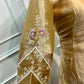 Golden Glow Embroidered Salsa Kurta Set with Striped Dupatta (RT1310)