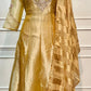 Golden Glow Embroidered Salsa Kurta Set with Striped Dupatta (RT1310)