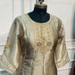 Champagne Sage Embroidered Salsa Kurta Set with Woven Dupatta (RT1311)