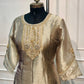 Champagne Sage Embroidered Salsa Kurta Set with Woven Dupatta (RT1311)