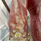 Blush Pink Salsa Silk Embroidered Anarkali Set with Striped Dupatta (RT1312)