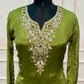 Olive Green Royale Embroidered Chinon A-Line Kurta Set (RT1322)