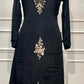 Midnight Black Grace Embroidered Chinon A-Line Kurta Set (RT1321)