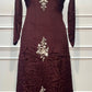 Burgundy Elegance Embroidered Chinon A-Line Kurta Set (RT1320)