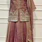 Antique Rose Salsa Sharara Ensemble with Statement Bodice (RT1323)