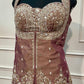 Antique Rose Salsa Sharara Ensemble with Statement Bodice (RT1323)