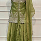 Moss Green Salsa Sharara Ensemble with Ornate Bodice (RT1324)