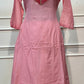 Baby Pink Embroidered Mull Chanderi A-Line Suit Set (RT1325)