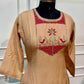 Sandalwood Embroidered Mull Chanderi A-Line Suit Set (RT1327)