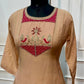 Sandalwood Embroidered Mull Chanderi A-Line Suit Set (RT1327)