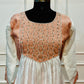 Ivory White & Peach Embroidered Mull Chanderi A-Line Suit Set (RT1330)