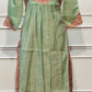 Mint Peach Floral Grace Mull Chanderi Embroidered Anarkali Suit Set (RT1338)