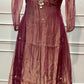 Wine Royale Salsa Embroidered A-Line Suit Set (RT1340)