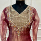 Wine Royale Salsa Embroidered A-Line Suit Set (RT1340)