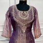Royal Plum Salsa A-Line Embroidered Suit Set (RT1341)