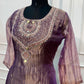 Royal Plum Salsa A-Line Embroidered Suit Set (RT1341)