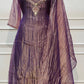 Royal Plum Salsa A-Line Embroidered Suit Set (RT1341)
