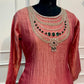 Coral Rose Embellished Premium Salsa Suit Set (RT1343)