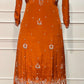 Burnt Orange Embroidered Chinon Sharara Suit Set (RT1351)