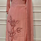 Dusty Rose Pink Embroidered Chinon Sharara Suit Set (RT1352)