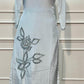 Ice Blue Floral Embroidered Chinon Sharara Suit Set (RT1353)