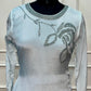 Ice Blue Floral Embroidered Chinon Sharara Suit Set (RT1353)