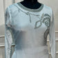 Ice Blue Floral Embroidered Chinon Sharara Suit Set (RT1353)