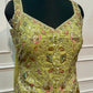 Lime Green Floral Embroidered Salsa Sharara Dress Set (RT1355)