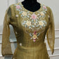 Olive Gold Floral Elegance Embroidered Palazzo Suit Set (RT1357)