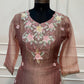 Dusty Mauve Floral Charm Embroidered Palazzo Suit Set (RT1359)