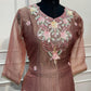 Dusty Mauve Floral Charm Embroidered Palazzo Suit Set (RT1359)